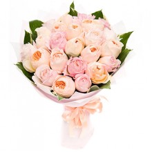 Букет из пионовидных роз Остина «Сияющая улыбка» (23 розы)
