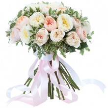 Букет из пионовидных роз Остина «Восторженный взгляд» (23 розы)